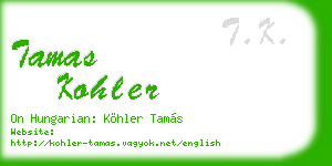tamas kohler business card