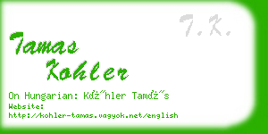 tamas kohler business card